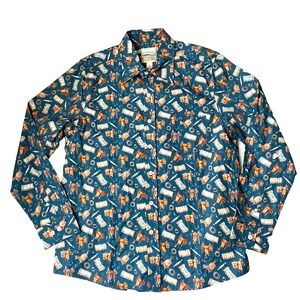 Rocking K Ranchwear Mens Western Shirt Size L Button Up Saddles Barn Tools NWT